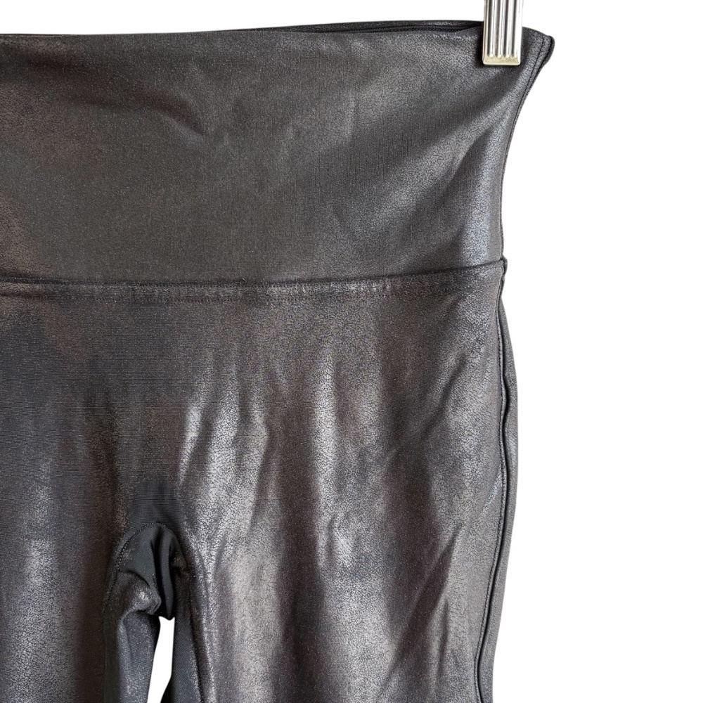 Spanx Women’s Faux Leather Black Compression Leggings Size S Athleisure Active - Picture 4 of 9